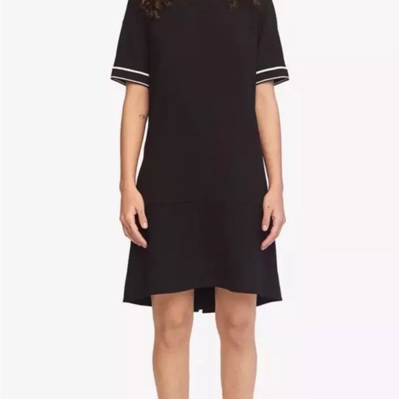 Rag & Bone Thatch Black/White Trim Crepe Mini Swing Womens Dress Sz XXS - Picture 2 of 9